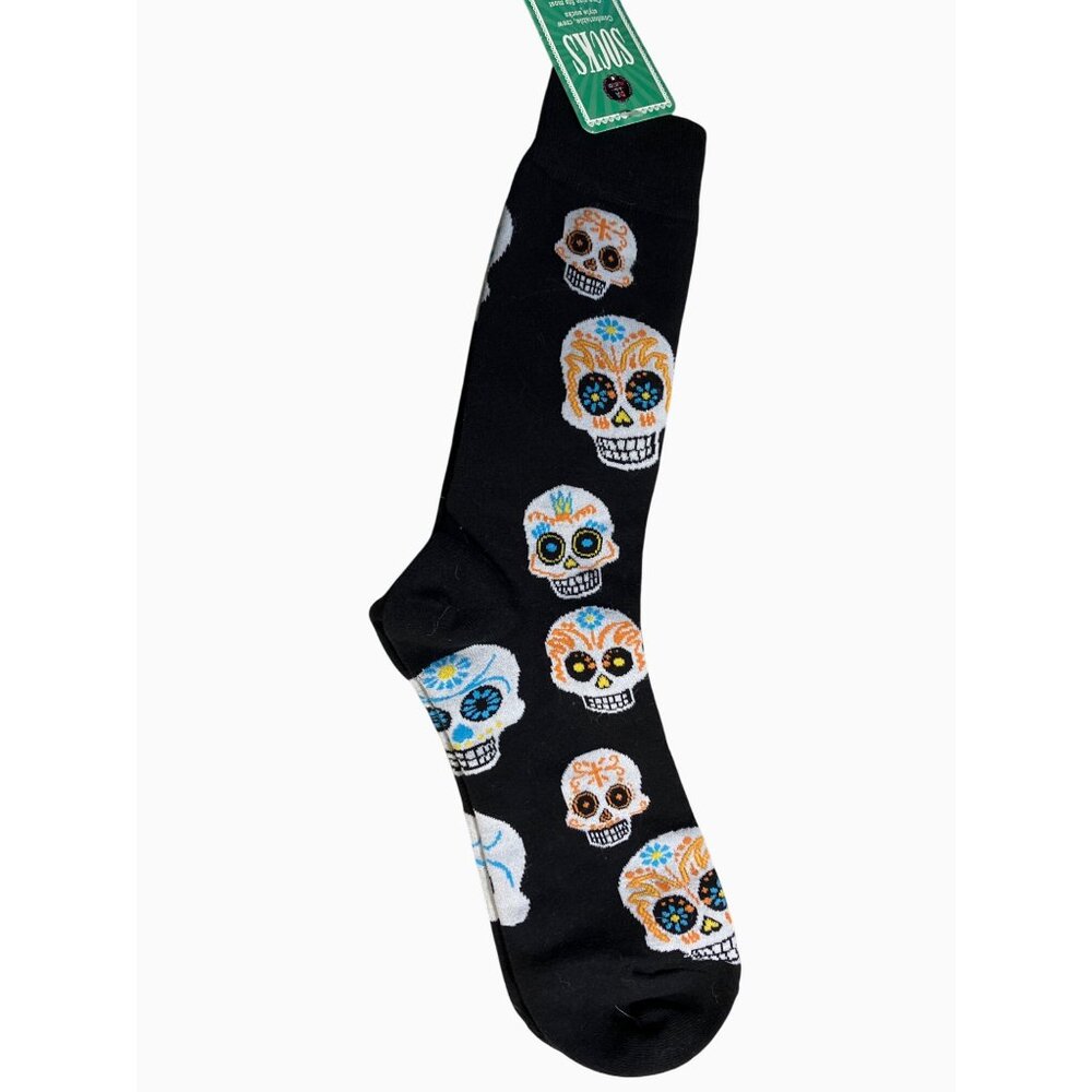 Halloween Dia De Los Muertos Skull Crew Socks One Size Fits Most
